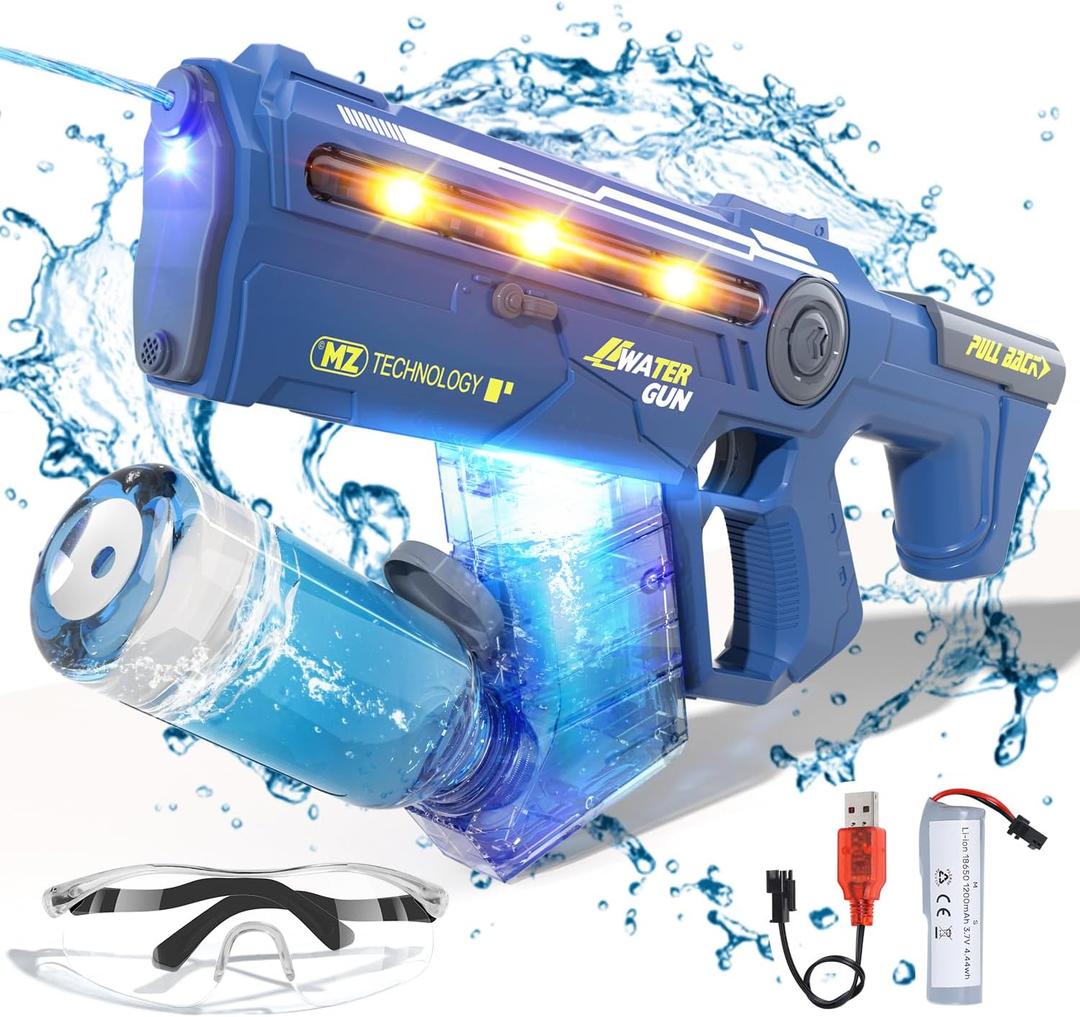 EagleStone Electric Water Gun for Kids & Adults  650CC, LED Lights, Auto Refill, 33FT Range, Waterproof, Long Battery Life, Pool & Beach Toys