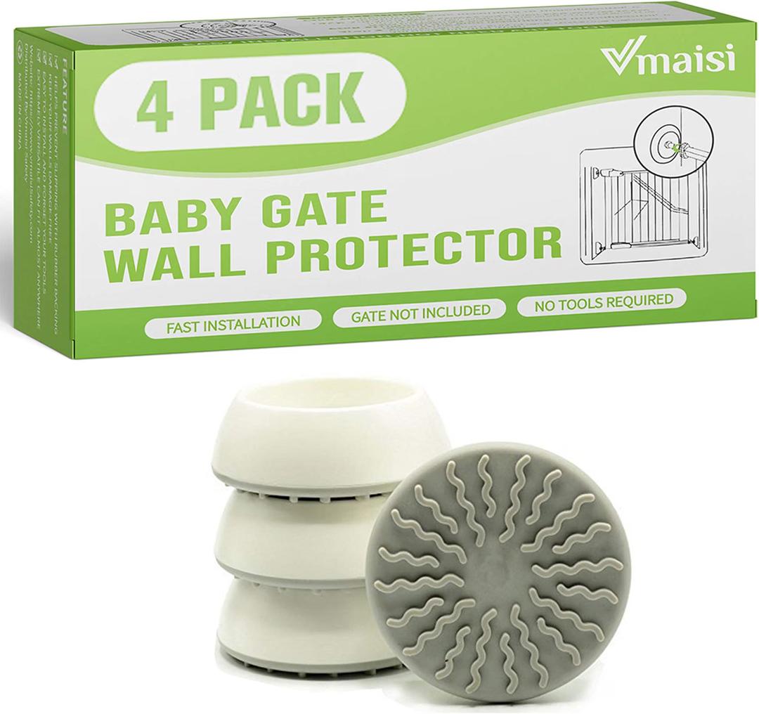 Vmaisi Baby Gate Wall Cups 4 Pack for Bottom of Gates Doorway Stairs Baby Gates