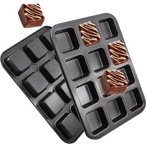 2 Packs Square Muffin Baking Pan, Premium Steel Muffin Pan for Baking, Nonstick Cupcake Tin Cheesecake Pans, Bakeware Muffin Top Pan (12 Cups, Black Grey) 2 Packs Square Muffin Baking Pan, Premium Steel Muffin Pan for Baking, Nonstick Cupcake Tin Cheesecake Pans, Bakeware Muffin Top Pan (12 Cups, Black Grey)