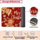 Baccessor Christmas Gingerbread Kitchen Rugs Set of 2,Red Gingerbread House Xmas Winter Snowman Kitchen Mats Washable Non Slip for Floor Hallway Laundry Sink Holiday Home Decor 17x29 and 17x47 Inch
