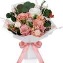 Perfectione Roses 4 Roses Mixed Bouquet for Mother's Day, Flowers for Delivery, Preserved Flowers Birthday Gift for Women Mom Wife Grandma Her, Dusty Rose