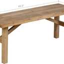 Wnutrees Sawmill Long Wood Bench, 43" Farmhouse Entryway Bench for Living Dining Room, Rustic Entry Way Benches Seat, Solid Wood, Handcraft Finshed, Natural