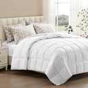 ACCURATEX Lightweight Duvet Insert King Size - Summer Bedding Comforter - 250GSM Filled Thin Duvet - Soft & Breathable, Quilted Comforters with 8 Tabs, White, King 104x90 Inches