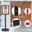 3 Pack Heavy Duty Sign Holder Stand 8.5x11 Inch - Pedestal Floor Standing Sign Holder with Weighted Base - Vertical & Horizontal Poster/Menu Display Stands for Indoor/Outdoor Advertising, Black