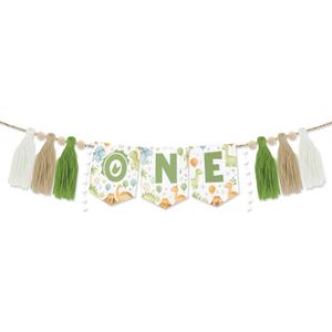 Dinosaur 1st Birthday High Chair Banner Our Little Dino Is One Birthday Decorations Highchair Tassel Garland for Baby Boys Girls Dino Dinosaur Themed First Bday Decors Cake Smash Photo Props