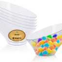 R-kay 6 Pack Angled Candy Bowls - Clear Plastic bowls 20 Oz - Premium Plastic Serving Bowls Disposable Heavy Duty For Weddings Catering, parties, And All Occasions (Clear, Medium)