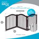 INTERNET'S BEST Arched Top Dog Gate | 4 Panel, 24" H Wooden Pet Barrier for Dogs or Cats | Freestanding Folding Room Divider for Doorways, Hallways, Stairs, and Porch | Portable, Extra Wide | Espresso