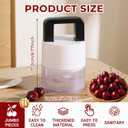 Cherry Pitter Tool - 7-in-1 Multiple Cherry Corer with 1.5" Extra Large Slots for Jumbo Cherries, Olive Pitter, Transparent Pit Container, Dishwasher Safe, Anti-Splash Design