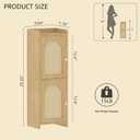 Rattan Bathroom Storage Cabinet,Corner Floor Cabinet with 2 Doors and Adjustable Shelf, Narrow Toilet Paper Cabinets with 2Hooks,Toilet Organizer for Small Spaces,7.87"D*9.84"W*29.72"H Oak