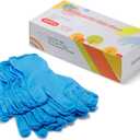 Kids Gloves Disposable for 4-10 Years - Latex and Powder Free - for Kids Festival Preparation, Crafting, Painting, Gardening (Blue)