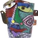 Abstract Art Flower Pot,Large Face Planter,Colorful Head Planter Pot for Plants,Decorative Face Flower Pots for Living Room, Patio,Garden,Unique Home Dcor for Indoor and Outdoor Use (C)