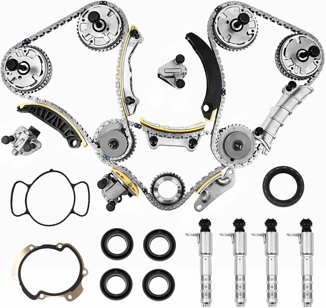 3.6 Timing Chain Kit w/VVT Sprocket VCT Solenoid for 2.8L 3.0L 3.6L Chevy Equinox Malibu Traverse GMC Acadia Cadillac CTS SRX Buick Enclave V6 Engine engine timing set Replace # 9-0753S 9-0753sx