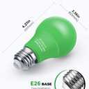 Red Light Bulbs Green Light Bulbs [4 Pack] - A19 LED Red and Green Bulbs 9W (60W Equivalent) - E26 Base Colored Light Bulb for Christmas Party Porch Decor
