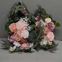 Artificial Flower Swag Set of 2 for Wedding Welcome Signs Wedding Arch Flowers for Wedding Ceremony Arbor (Pink)
