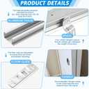 Therwen 1 Pcs 72 Inch By-Pass Closet Track Kit, Sliding Door Track Hardware Set, Galvanized Brass-Plated Pulls Used to Hang By-Passing Bifold Door Cabinet Panels Sliding Closet Replacement