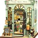 CUTEBEE Book Nook Kit - DIY Miniature House Dollhouse Kit for Adults and Teens, Booknook Tiny House Bookshelf 3D Wooden Puzzle, Gifts for Family (Champs-lyses Florist)