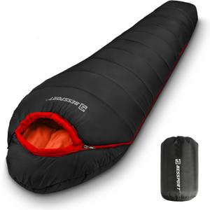 Bessport Mummy Sleeping Bag | 15-45 Extreme 3-4 Season Sleeping Bag for Adults Cold Weather Warm and Washable, for Hiking Traveling & Outdoor Activities
