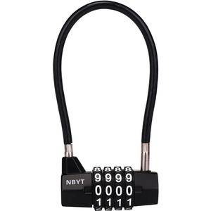 Combination Cable Lock, 3/16-Inch Steel Cable, 7-Inch Length, 4-Digit Lock for Gates, Fences, Cabinets,Shed,Dumpster,Outdoor Security