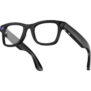 8MP Camera Glasses, AI Smart Glasses with Real-Time Translation, 32GB Storage, Max 10Hrs Playtime,12 Mins Video Rec Pertime| 2 Lens Set（Transparent&Black for Outdoor,Work,Travel, Business - Clear