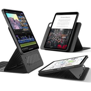 ESR for iPad Pro 13 Inch Case M4(2024), iPad Pro 13 Rotating Case with Removable Magnetic Cover, Adjustable Portrait/Landscape Stand with Raised Screen View, 9 Standing Angles, Shift Series, Black