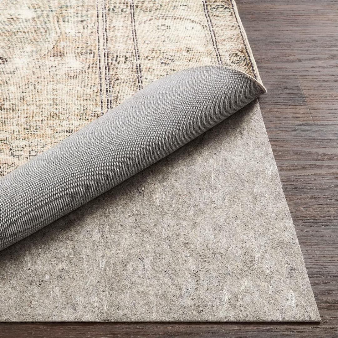 Loloi Loloi-Grip Rug Pad, FPAD2 Grey, 5'-0" x 8'-0", .13" Thick, Gray, 1/8 inch, Reversible, Soft, Cushion, Low Profile, Hardwood, Carpet, Tile, Vinyl, Linoleum, Multi Surface, Trim to fit, Rug Pad