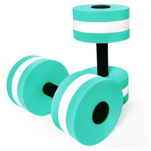 Timoo Aquatic Dumbells Set of 2 Water Dumbbells for Water Aerobics Water Weights for Pool Exercise Set High-Density EVA-Foam Pool Dumbbells, Cyan