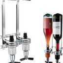 2 Bottle Wall Mounted Liquor Dispenser Bar Butler Bracket Solo Optic Spirit Wine Beer Alcohol Bottle Beverage Stand Revolving Nozzle Drinkware Set