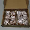 Sosation 12 Pcs Neutral Textured Christmas Ball Ornaments 2.4 Inch Vintage Rustic Christmas Tree Decorations Xmas Hanging Ornaments with Hanging Loop Shatterproof Farmhouse Decor for Xmas Tree Home