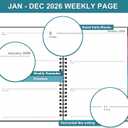 4 x Planner 2026-2027 - Planner 2026 (Jan 2026 - Dec 2026), 2026 Weekly and Monthly Planner 6.3  8.4, Notes, Thick Paper, Back Pocket, Twin-wire Binding