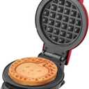 DASH Multimaker with 7 Removable Plates: Waffle Iron & Griddle + 3 Themed Plates - Santa Pumpkin Snowman - Mini Waffle for Halloween and Christmas Holidays - for Kids and Families (Red)