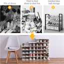 6-Tier Narrow Shoe Rack for Small Entryways, Space-Saving Adjustable Stackable Shelves, Free Standing Shoe Organizer for Closet, Corner, Doorway, White