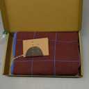 Lumi Living 100% Soft Cotton Knitted Modern Window Pane Pillow Cover 18x18 (Burgundy, Maroon, & Vintage Wine)