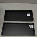 Toilet Tank Tray for Modern Black Bathroom Decor Set of 2 Toilet Tank Topper Paper Storage Decorative Organizer Box Wood Vanity Tray for Counter Decor Dresser Tops 15" x 6" x 2" (Black)