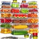 KEMETHY 54-Piece Food Storage Containers with Lids(27 Containers & 27 Lids), Plastic Food Containers for Pantry & Kitchen Storage and Organization, BPA-Free, Leak Proof, Reusable with Labels & Pen