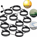 Kanayu 100 Ft Outdoor Extension Cord Multiple Outlets Heavy Duty Weatherproof Outlet for Landscaping Light Porch Deck Halloween Christmas Supply, Sjtw 16/3c, Ul Listed (12 Outlets, Green)