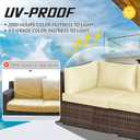 Patelai 14 Pcs Waterproof Outdoor Patio Cushion Covers Replacement 24 x 24 UV Proof Wicker Sofa Sectional Seat Slipcovers for Rattan Sectional Set Supplies, Covers Only (White)