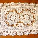 Hetao 16X23 100% Cotton Handmade Crochet lace Table Runners Oblong Tablecloth Doilies Doily,Beige