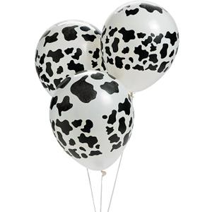 Fun Express - Cow Print Latex Balloon (24pc) for Birthday - Party Decor - Balloons - Latex Balloons - Birthday - 24 Pieces