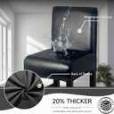 PU Leather Bar Stool Covers with Backs 100% Waterproof Bar Stools Covers Set of 4, Removable Stretch Barstool Slipcovers for Pub Cafe Dining Room (Black)