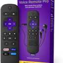 Roku Voice Remote Pro | Rechargeable with Hands-free Voice Controls, Headphone Mode & Lost Device Locator - Compatible with RokuTV, Players & Audio Devices