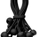 6 Inch Ball Bungee Cords, Heavy Duty UV Resistant Elastic Strap, Reusable Tie Down Cord with Balls, Indoor Outdoor Cords for Golf Net, Soccer Goals, Camping, Tent Poles, Hose (Black, 20 Pack)