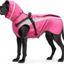 Mosucoirl Dog Raincoat Waterproof Raincoats for Dog Reflective Dogs Rain Jackets with Hood Hoodie Pet Rain Poncho Coat for Small Medium Large Dogs Puppies S-XXL (Pink, L)