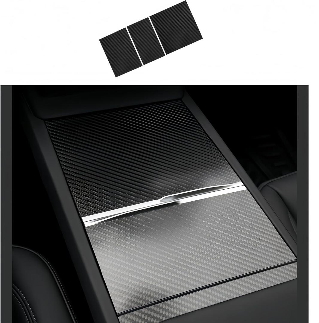 frani Center Console Wrap (Genuine Carbon Fiber Edition) Designed for Tesla Model 3 Highland 2024-2026/Model Y Juniper 2025-2026,Tesla Center Console Cover for Model 3/Y Refresh