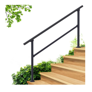 Hand Rails for Outdoor Steps,4-5 Step Railing for Stairs,Adjustable Porch Railing,Hand Rails for Seniors,Outdoor Deck Handrails for Exterior Steps,White (Black-1 Pack)
