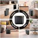 Supteron Bathroom Trash Can with Lid 3.1 Gallon Narrow Trash Can Small Plastic Trash Bin 12 Liter Rectangular Plastic Garbage Can with Press Type Lid for Bedroom Bathroom
