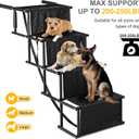 Dog Stairs for Car, Foldable Ramps for Dogs with Non-Slip Surface for Large Dogs Portable Dog Steps for Cars and SUV, Truck to 200 lbs, 4 Steps