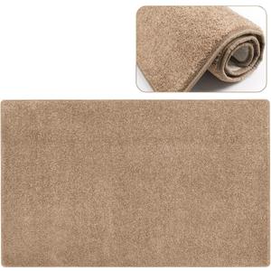PURE ERA Carpet Stair Tread Landing Mat Tape Free Self Adhesive Non Slip Skid Resistant Indoor Doormat Area Rug Floor Mat for Kitchen Bathroom Workstations Washable 2' X 3' (Camel Brown)