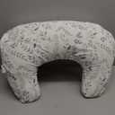 Boppy Nursing Pillow - Ergonomic Bottle & Breastfeeding Pillow with High, Firm, Large Area, Water-Repellent Cushion with Washable Cover; Baby Safety Alliance Verified - Gray Gentle Leaves