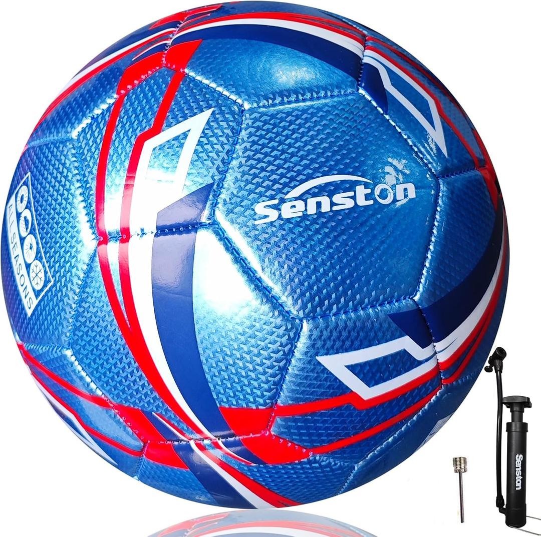 Senston Soccer Ball for Kids and Adult Official Match Training Soccer Ball with Pump, Size: Size 5