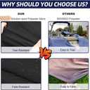 1200D Heavy-Duty Pontoon Boat Cover, Metal Windproof Buckle Straps Waterproof Fade and Tear Resistant Trailerable UV-Proof Pontoon Covers Fit 25ft-28ft Long (Black)